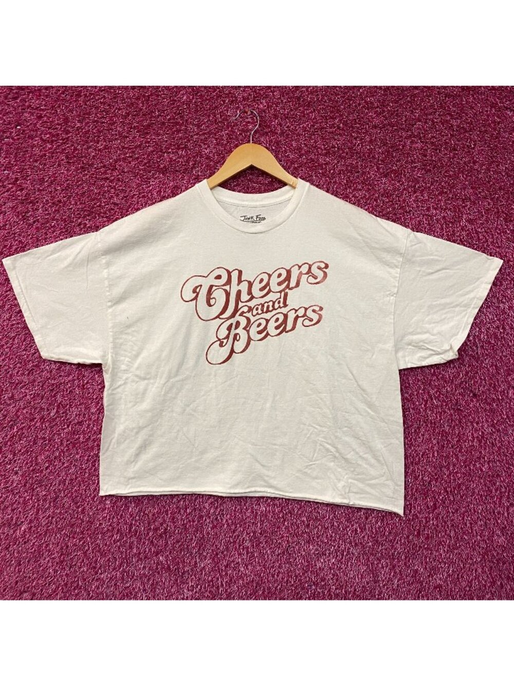 Junk Food Clothing Cheers and Beers Cropped Graphic T-Shirt XL